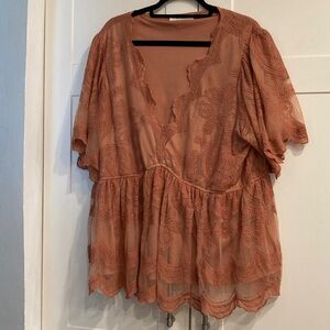 Elegant Lace Trimmed Women's Tunic